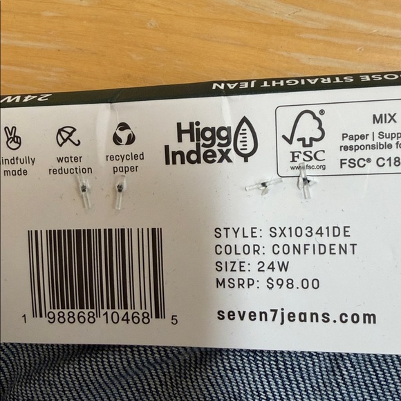 NWT Size 24W Seven7 Loose Straight Jean - Picture 9 of 11